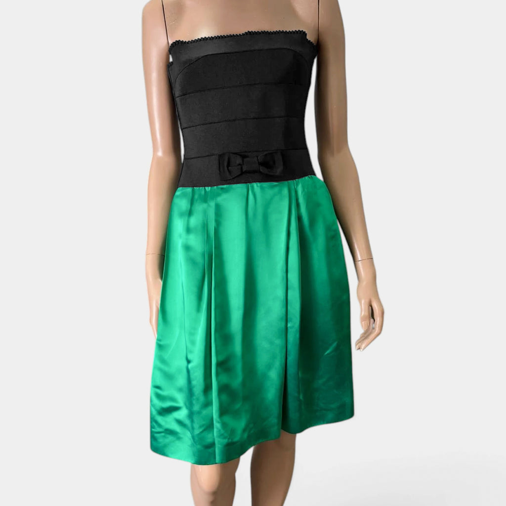 Dolce & Gabbana Green Silk Cocktail Dress