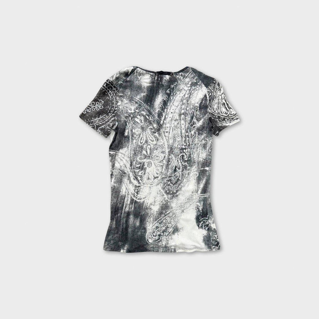 Just Cavalli Bandana Paisley Tie-Dye Scoop Neck Tee