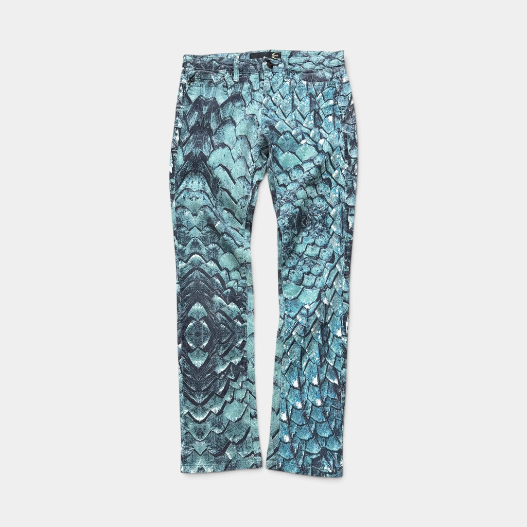 Just Cavalli Snakeskin Print Denim Jeans