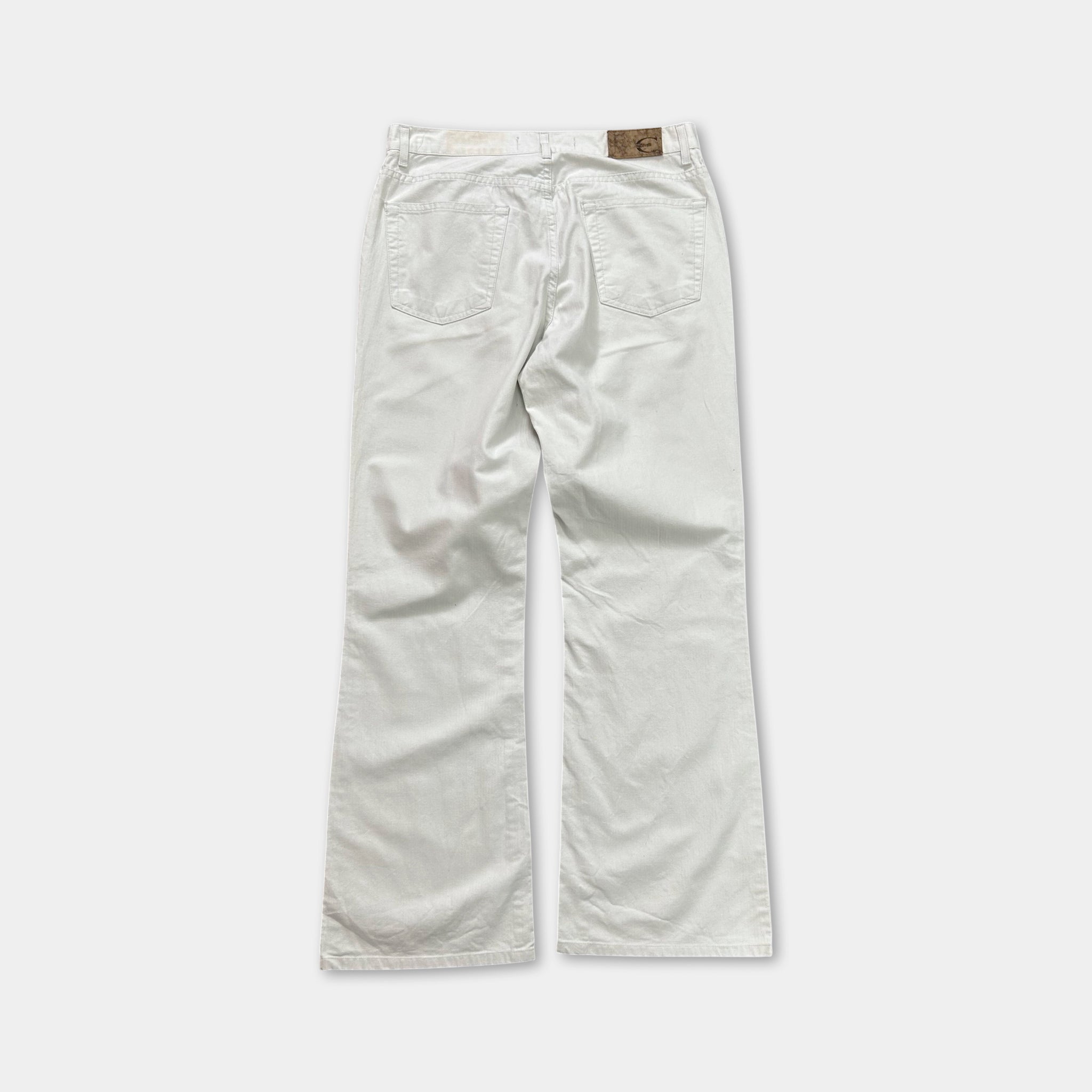Just Cavalli Flared White Cotton Pants