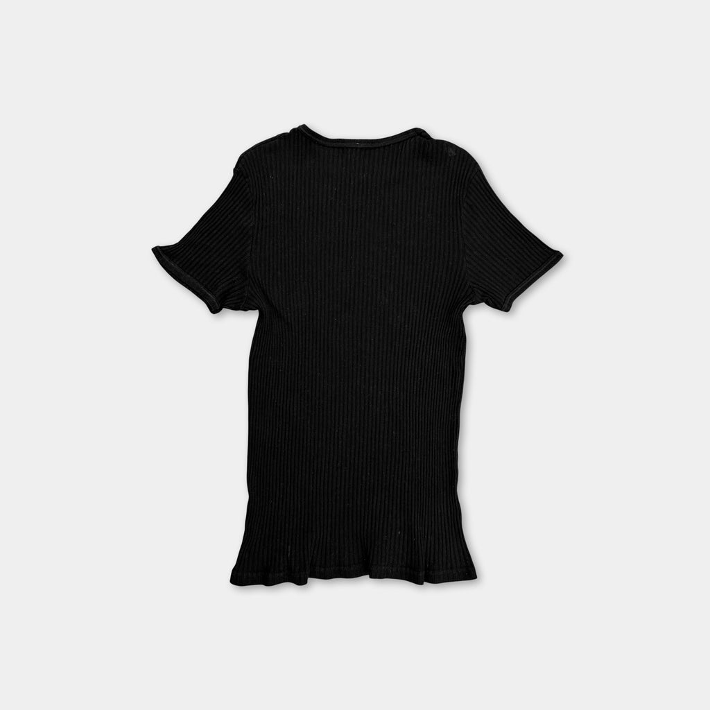 Just Cavalli Superlover Black Ribbed T-Shirt