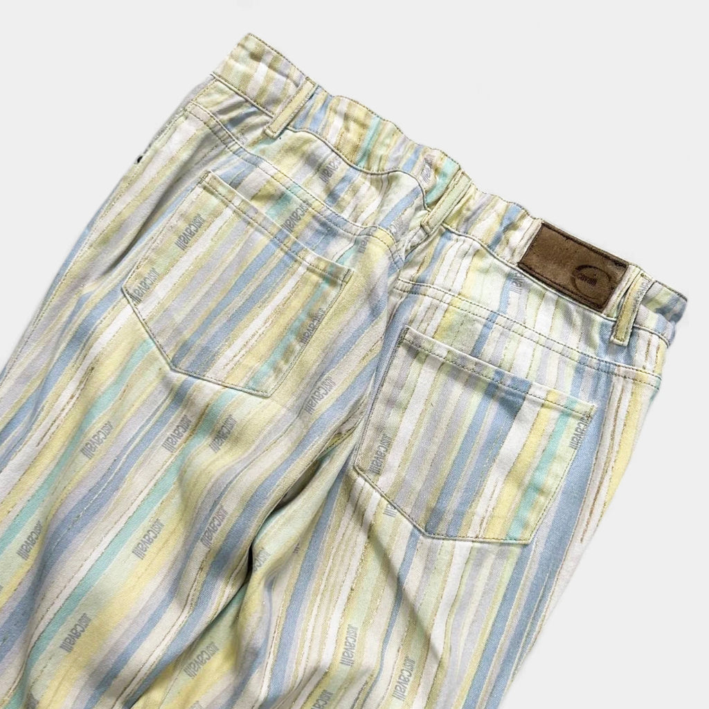 Just Cavalli Pastel Striped Logo Jeans