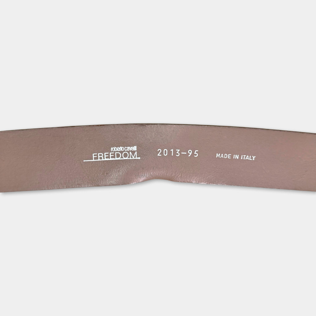 Roberto Cavalli Freedom Graphic Leather Buckle Belt