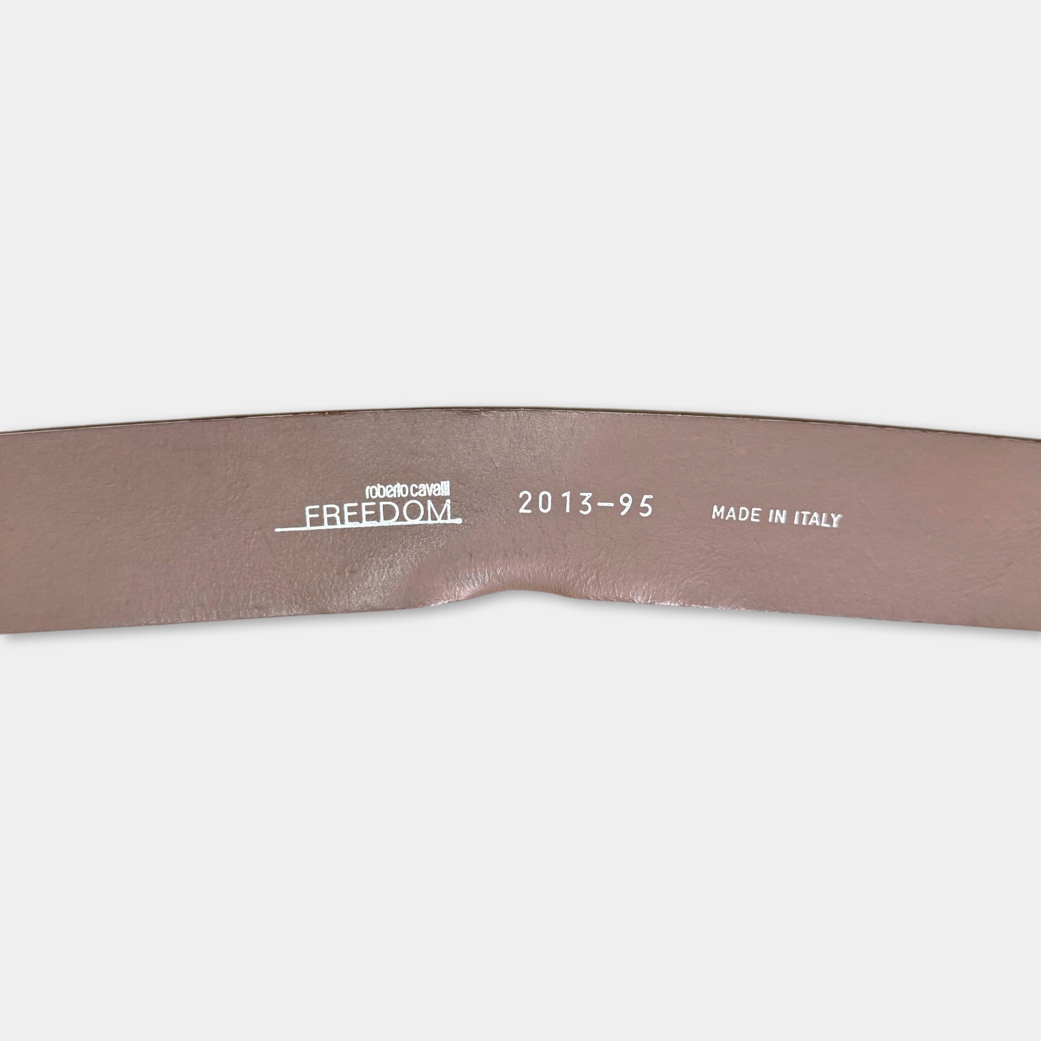 Roberto Cavalli Freedom Graphic Leather Buckle Belt