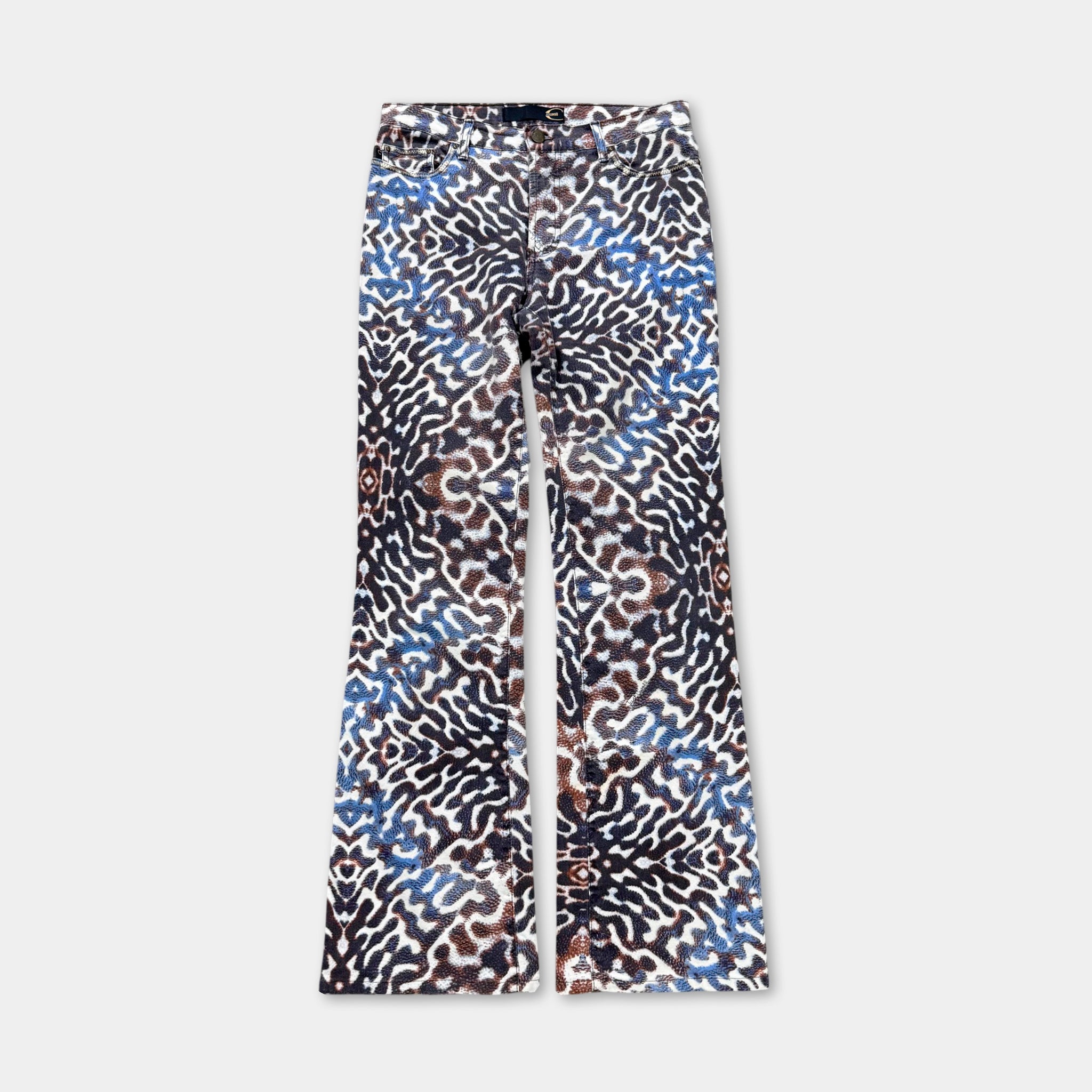 Just Cavalli Mirrored Animal Print Flare Jeans