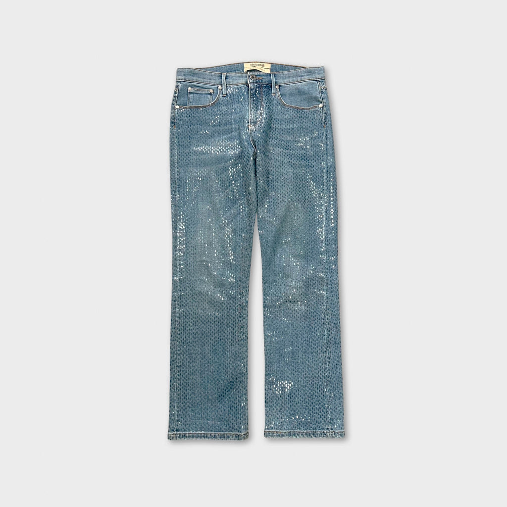 Roberto Cavalli 2000s Snakeskin Texture Jeans