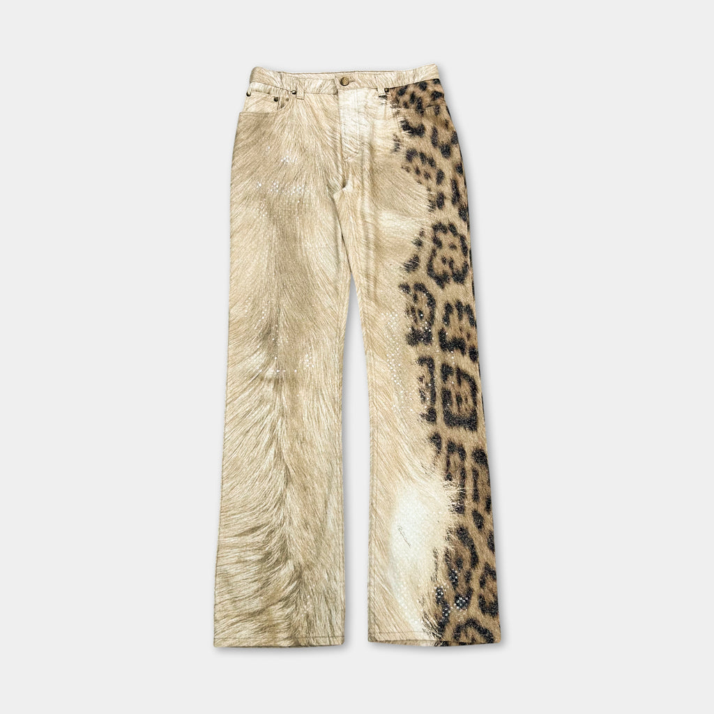 Roberto Cavalli Shiny 2000's Tiger Print Animal Print Pants