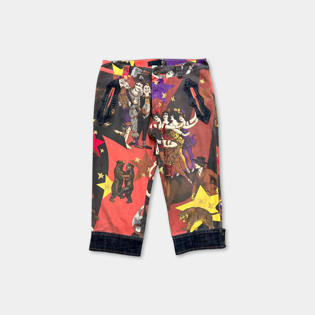 Just Cavalli 2000s Circus Print Cropped Pants