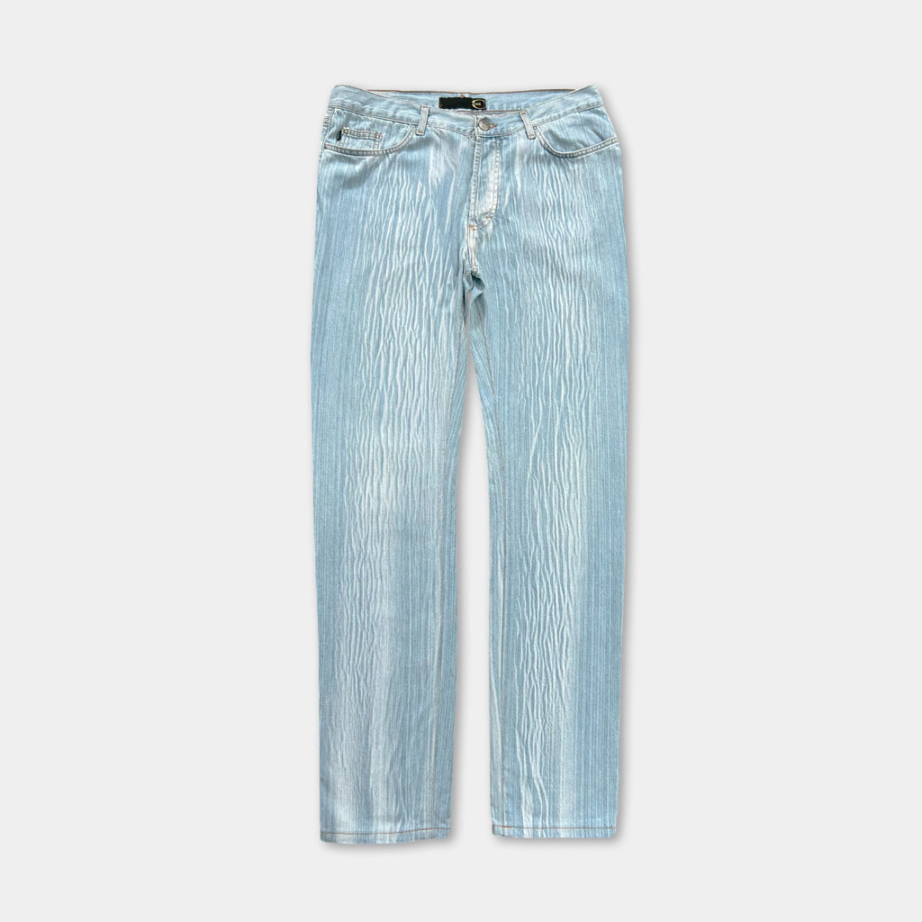 Just Cavalli Blue Wood Effect Pants