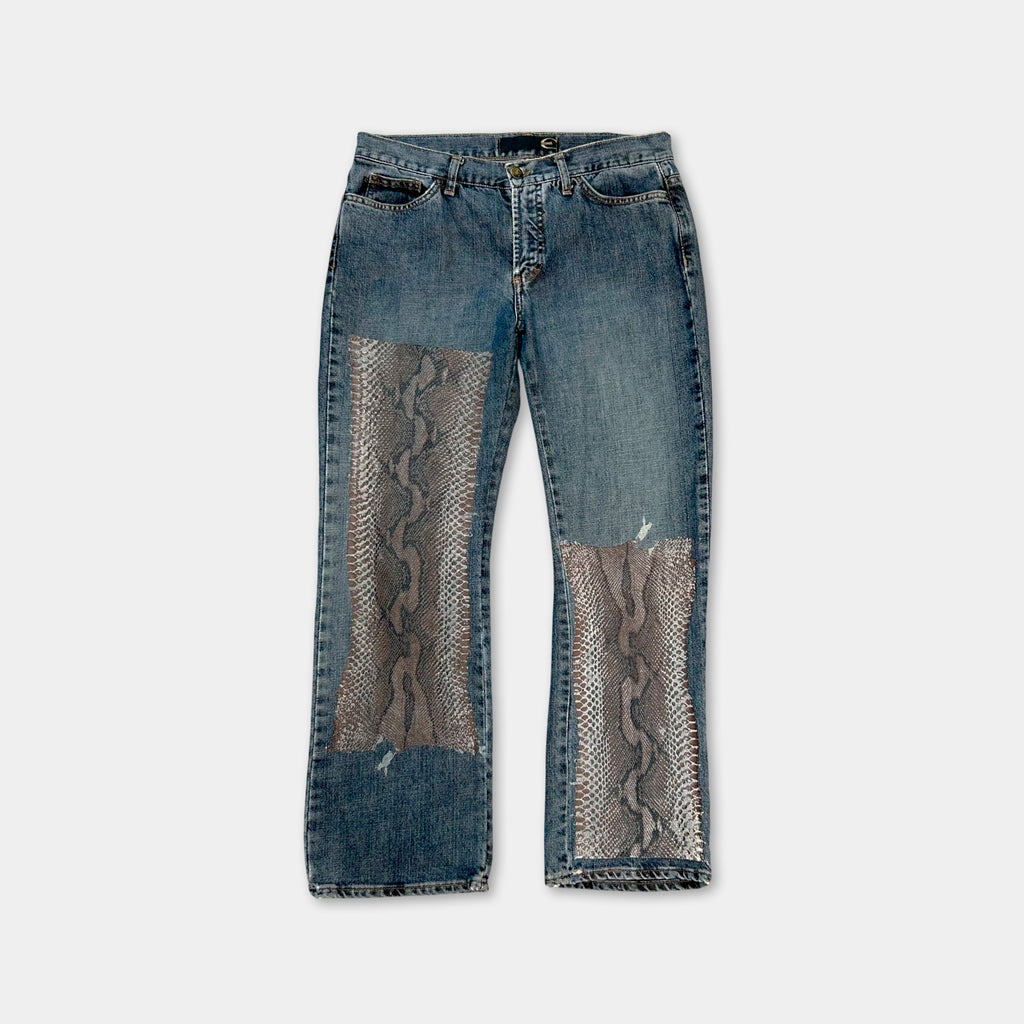 Just Cavalli Denim Snakeskin Patchwork Jeans