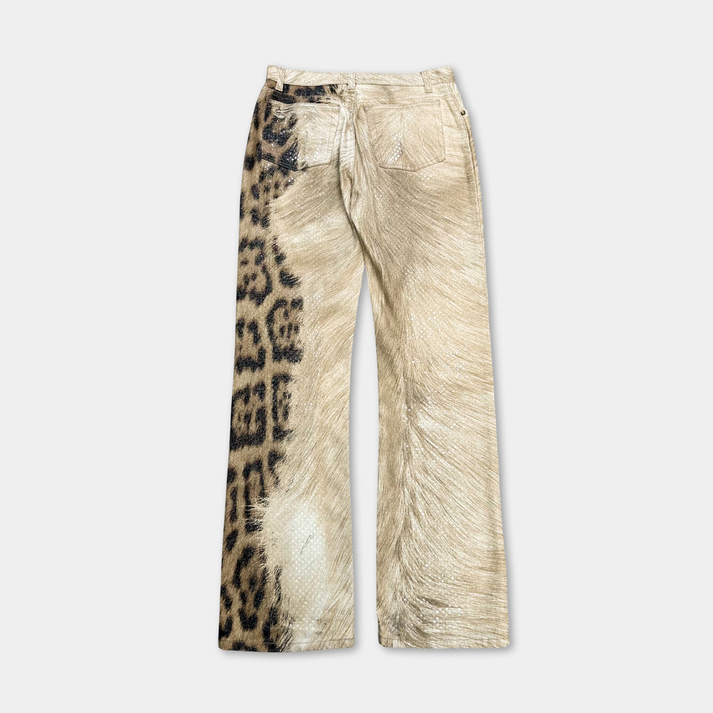 Roberto Cavalli Shiny 2000's Tiger Print Animal Print Pants