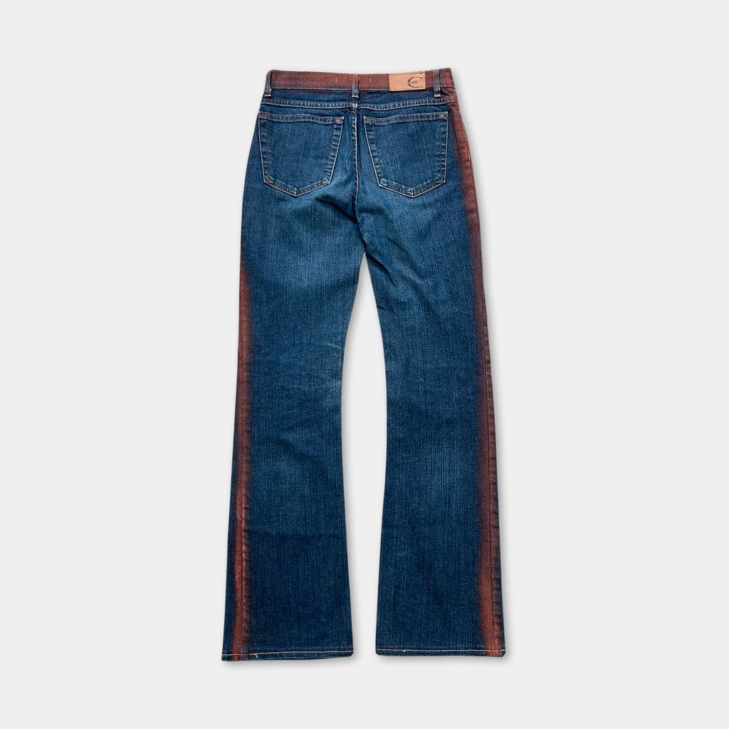 Just Cavalli 2000s Denim Flared "Graffiti" Jeans