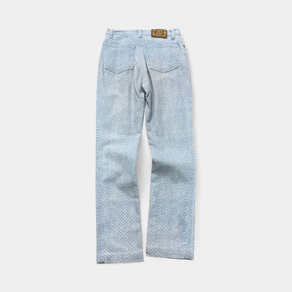 Cavalli Jeans Blue Snake Skin Texture Denim Jeans