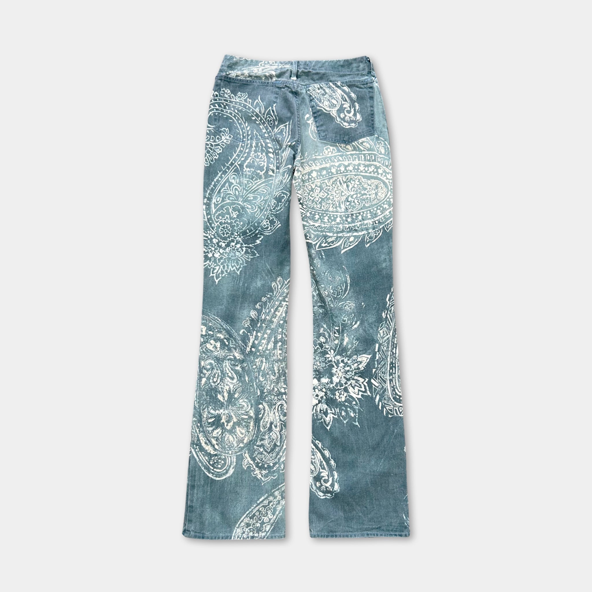 Just Cavalli Light Blue Bandana Print Flared Jeans