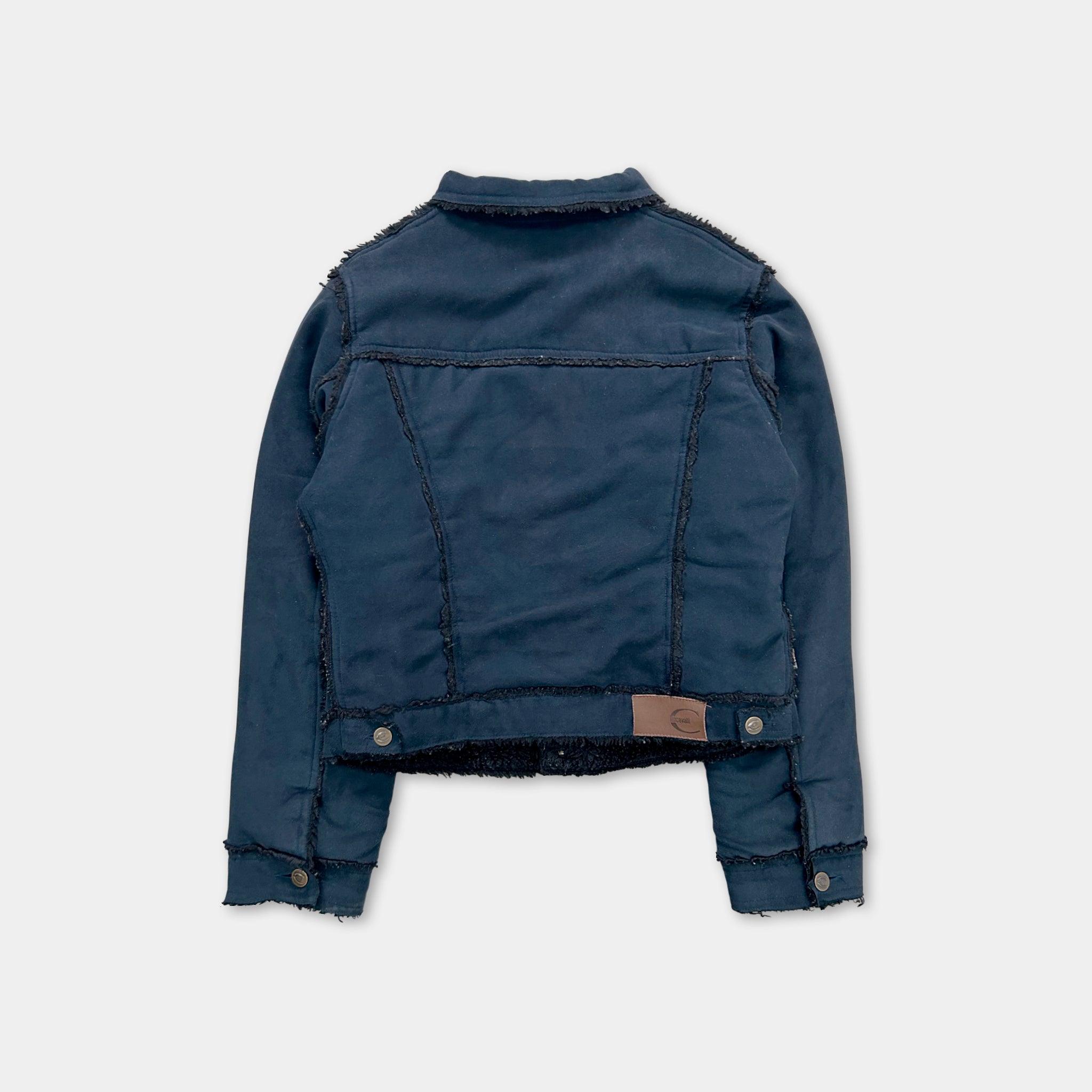 Just Cavalli Navy Suede Shearling Jacket