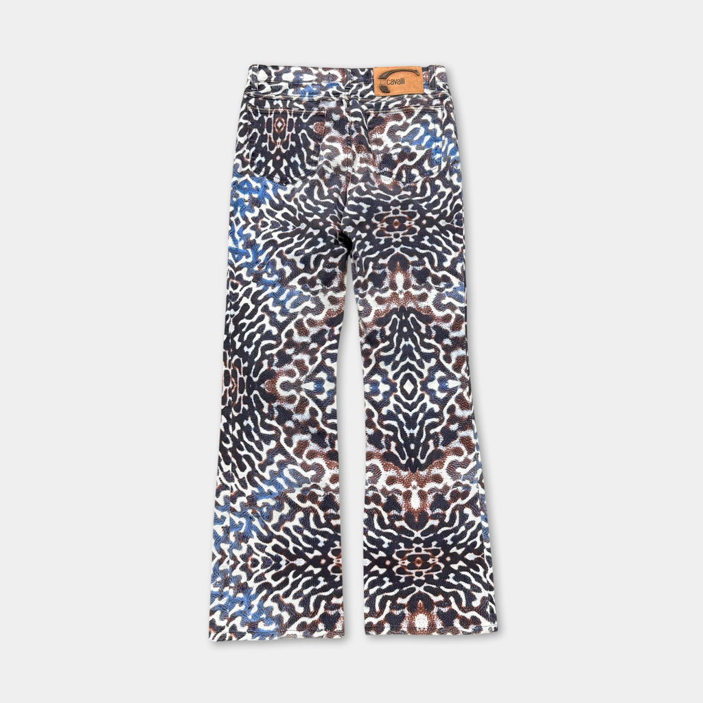 Just Cavalli Mirrored Animal Print Flare Jeans