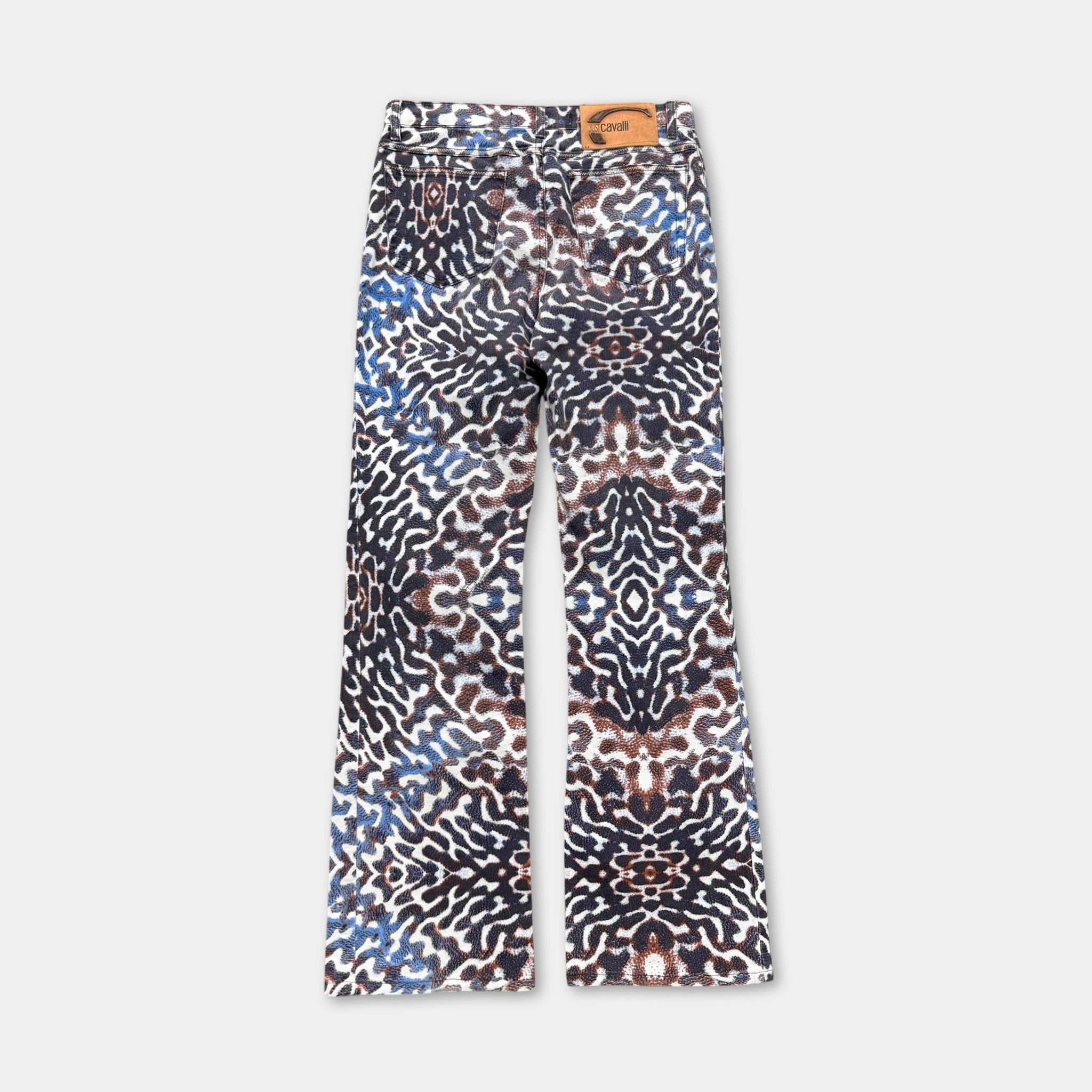Just Cavalli Mirrored Animal Print Flare Jeans