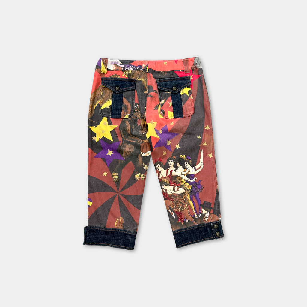 Just Cavalli 2000s Circus Print Cropped Pants
