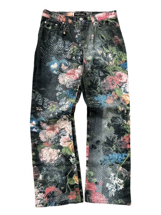 Roberto Cavalli Floral Shiny Jeans