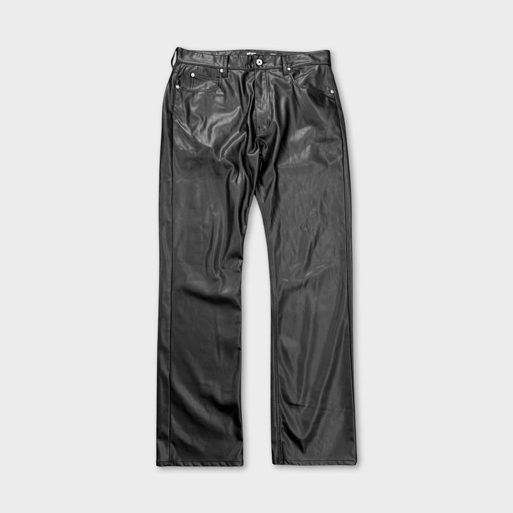 Just Cavalli Black Faux Leather Bootcut Pants