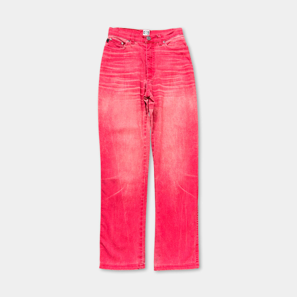 Cavalli Jeans Red Printed Denim Jeans