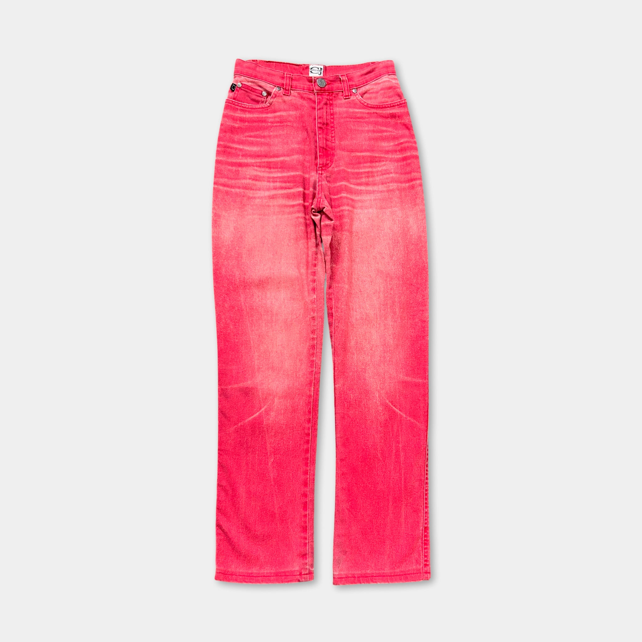 Cavalli Jeans Red Printed Denim Jeans