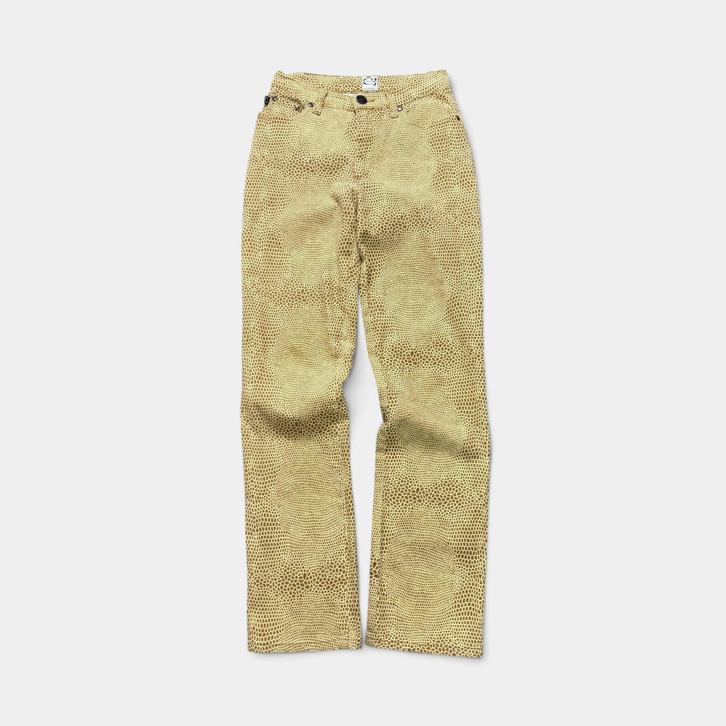 Cavalli Jeans Yellow Giraffe Print Straight Leg Jeans