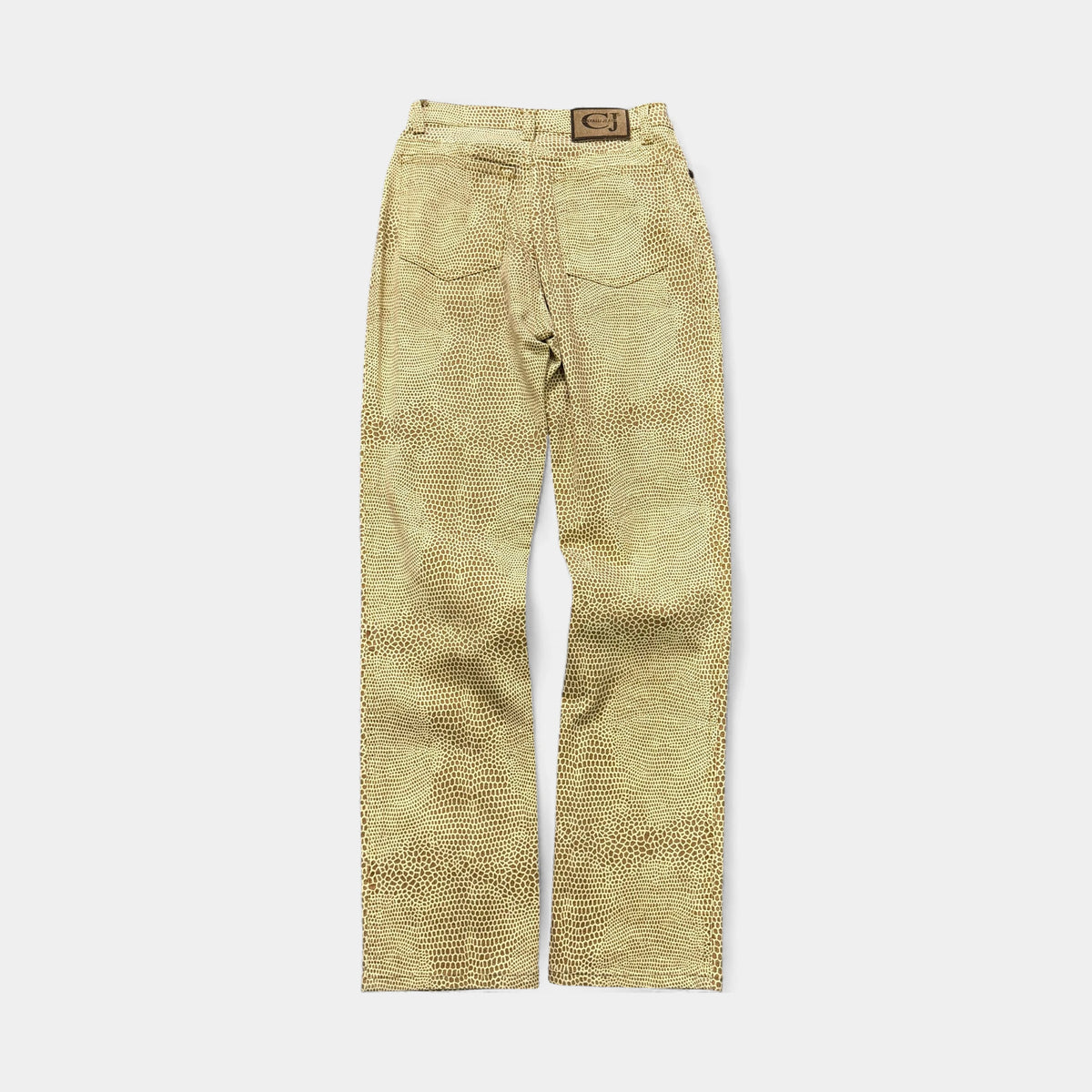Cavalli Jeans Yellow Giraffe Print Straight Leg Jeans