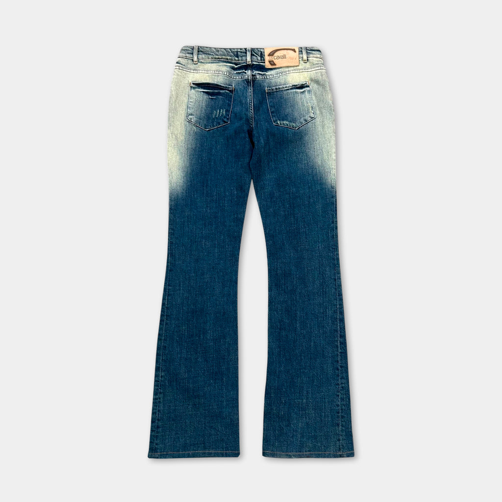 Just Cavalli 2000s Floral Flared Denim Jeans