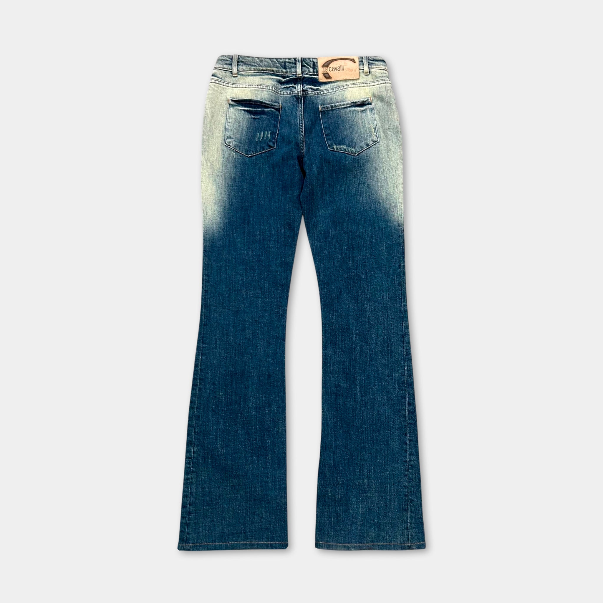 Just Cavalli 2000s Floral Flared Denim Jeans