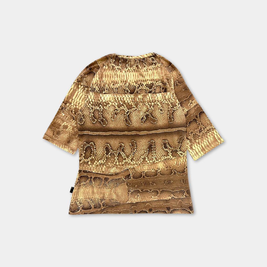 Just Cavalli Snake Print Three Quarter Sleeve T-Shirt