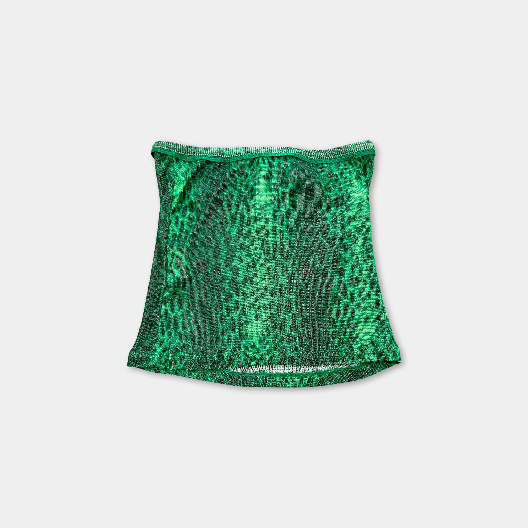 Just Cavalli 2000s Green Cheetah Print Top