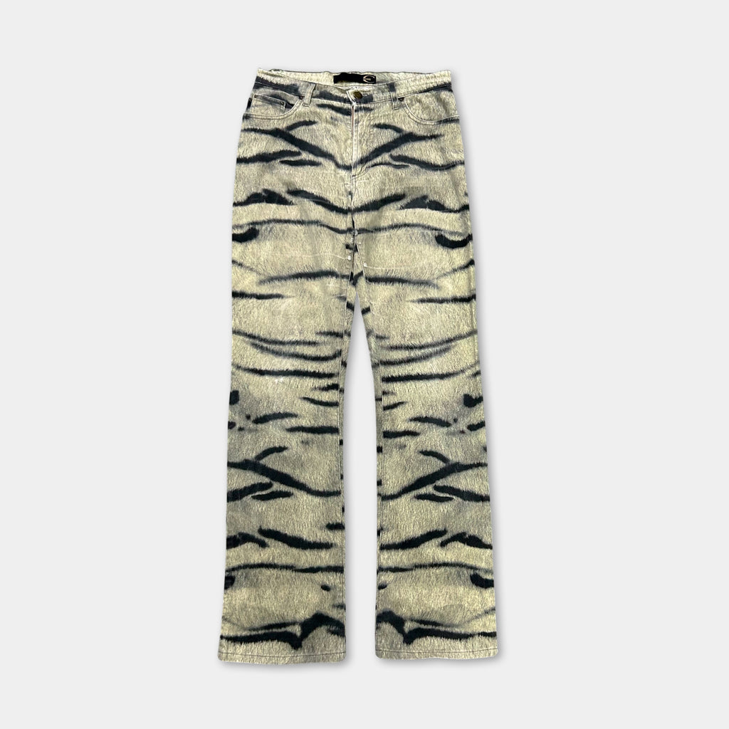 Just Cavalli 2000s Tiger Print Flared Pants