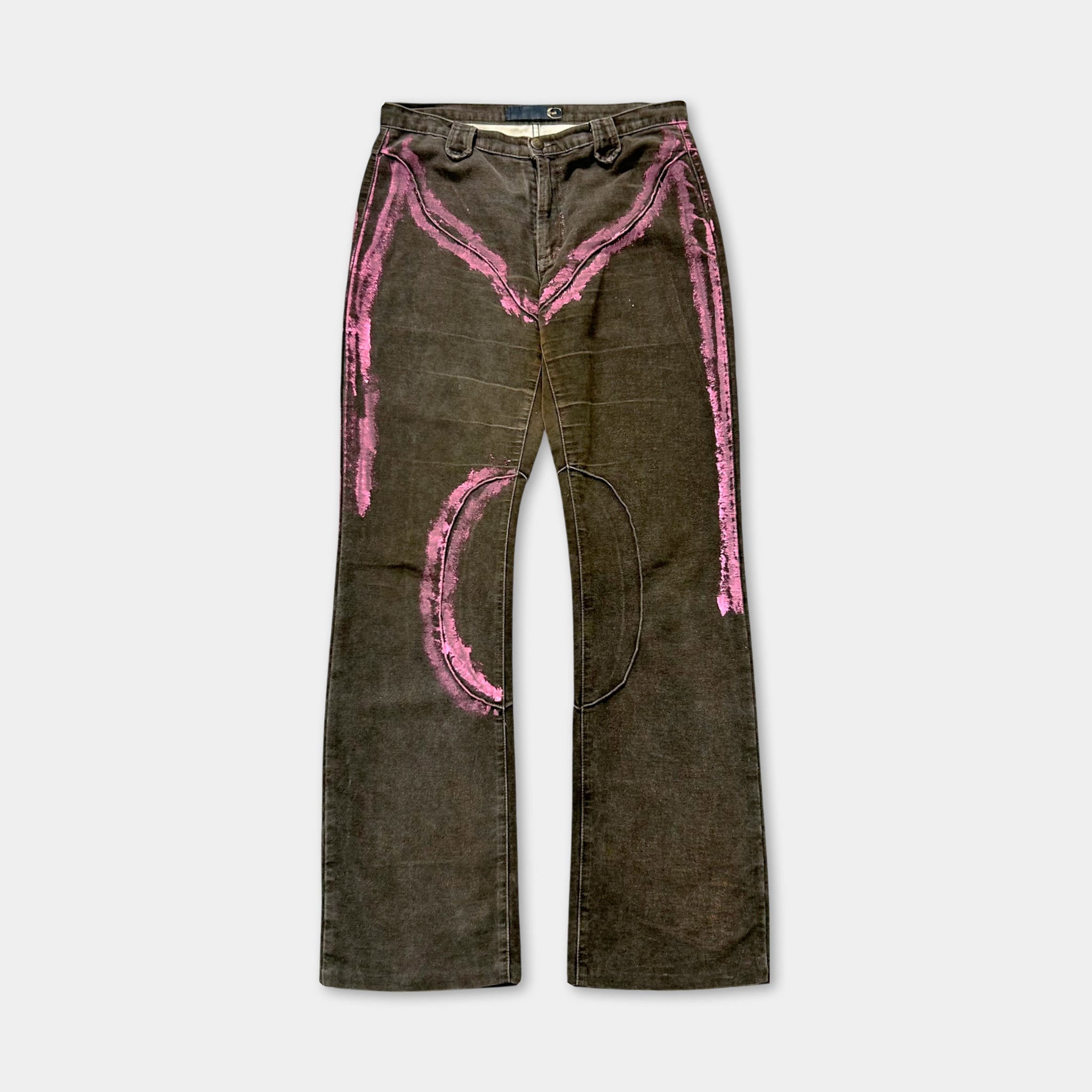 Just Cavalli 2000's Paint Splatter Brown Pants