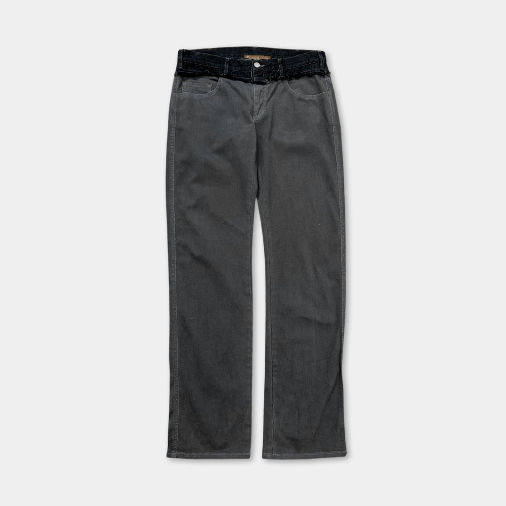 Roberto Cavalli Class Hybrid Black and Grey Denim Pants