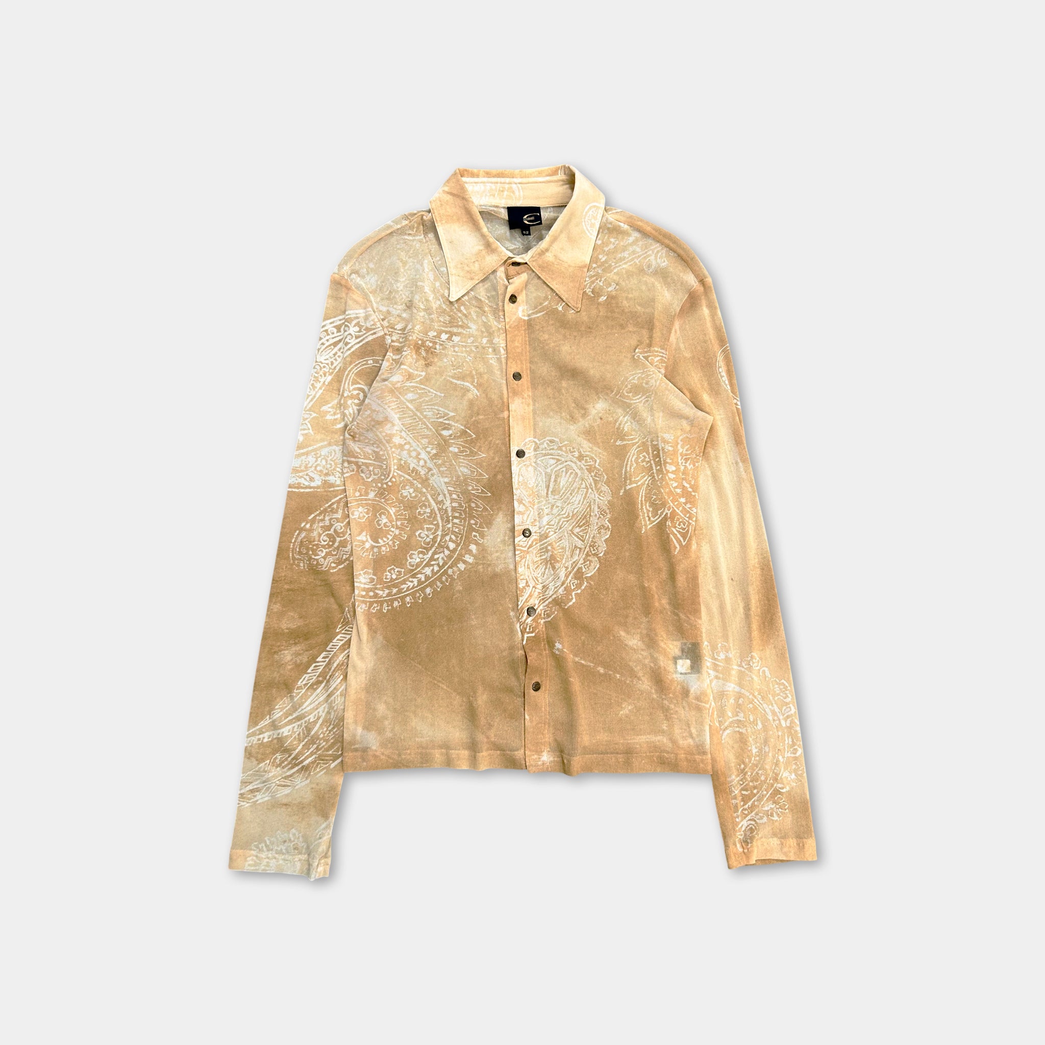 Just Cavalli Bandana Yellow Mesh Shirt