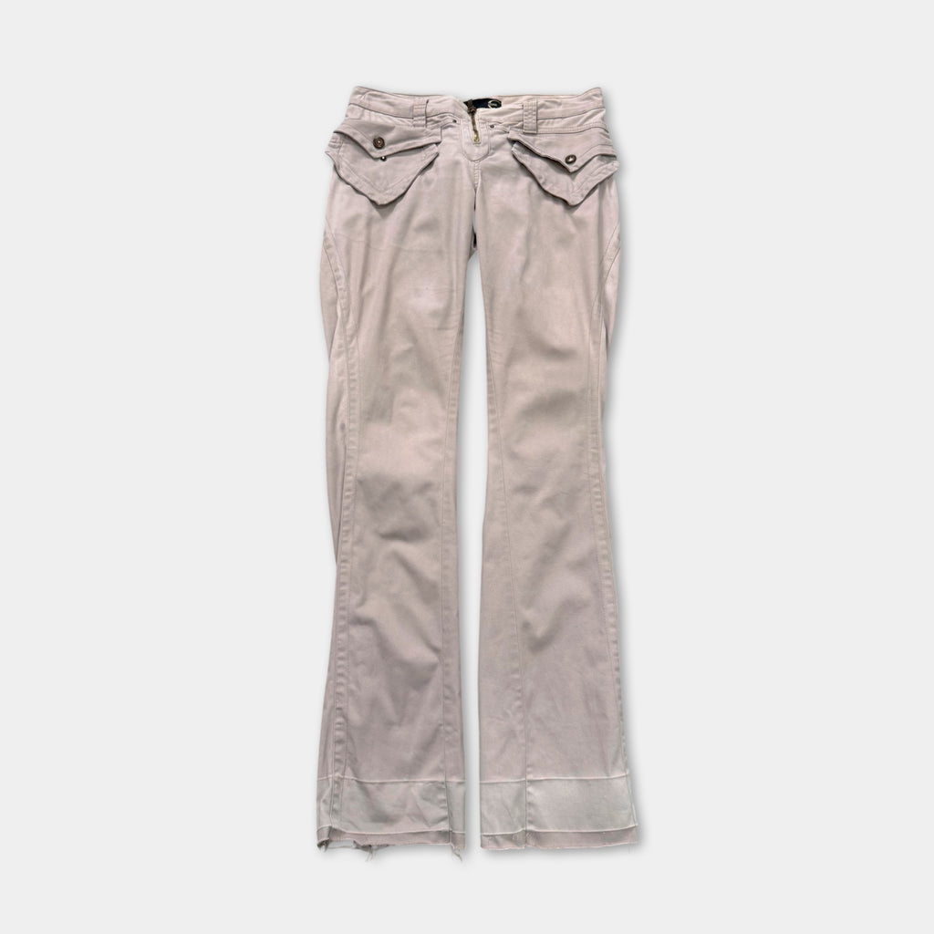 Just Cavalli 2000's Beige Utility Flared Pants