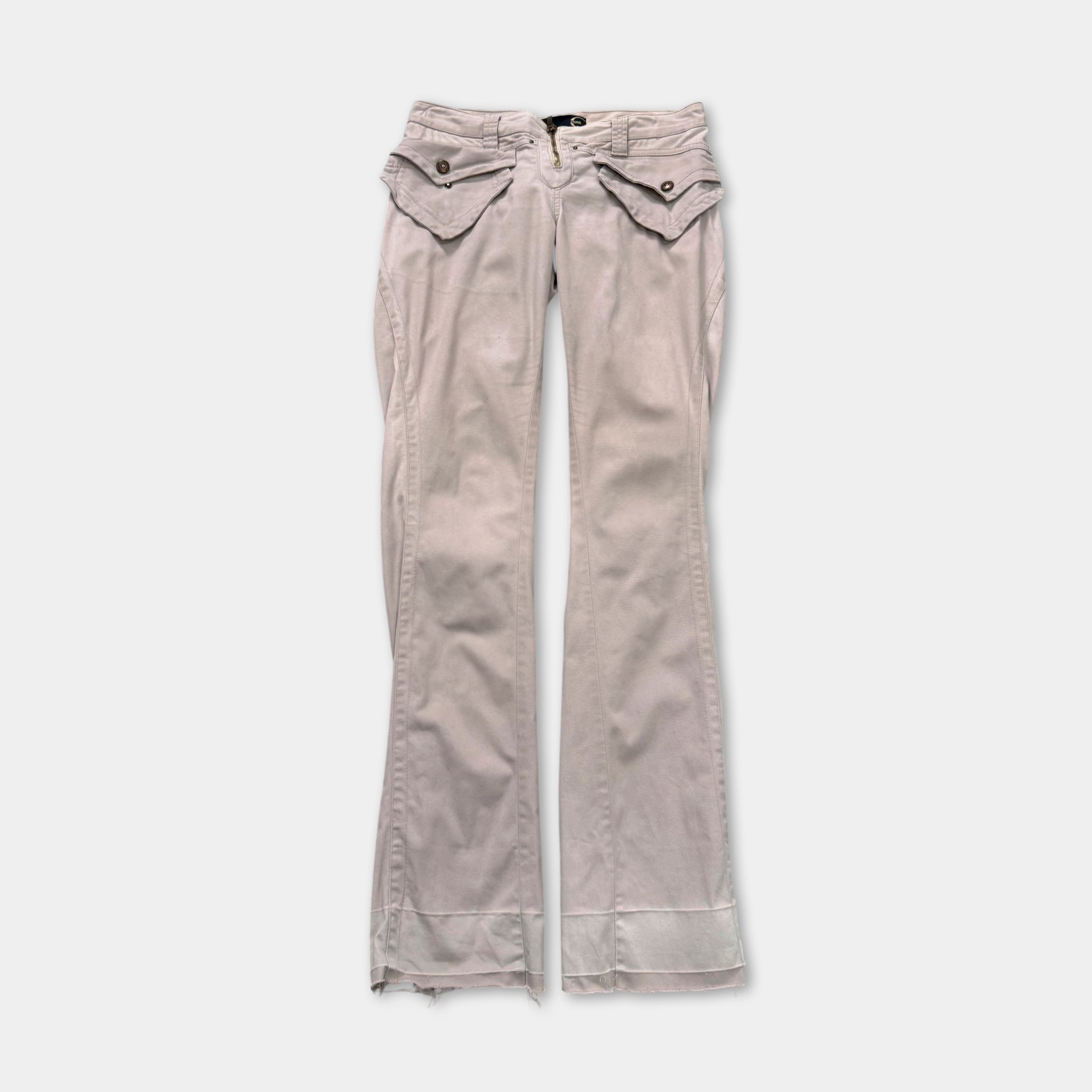 Just Cavalli 2000's Beige Utility Flared Pants