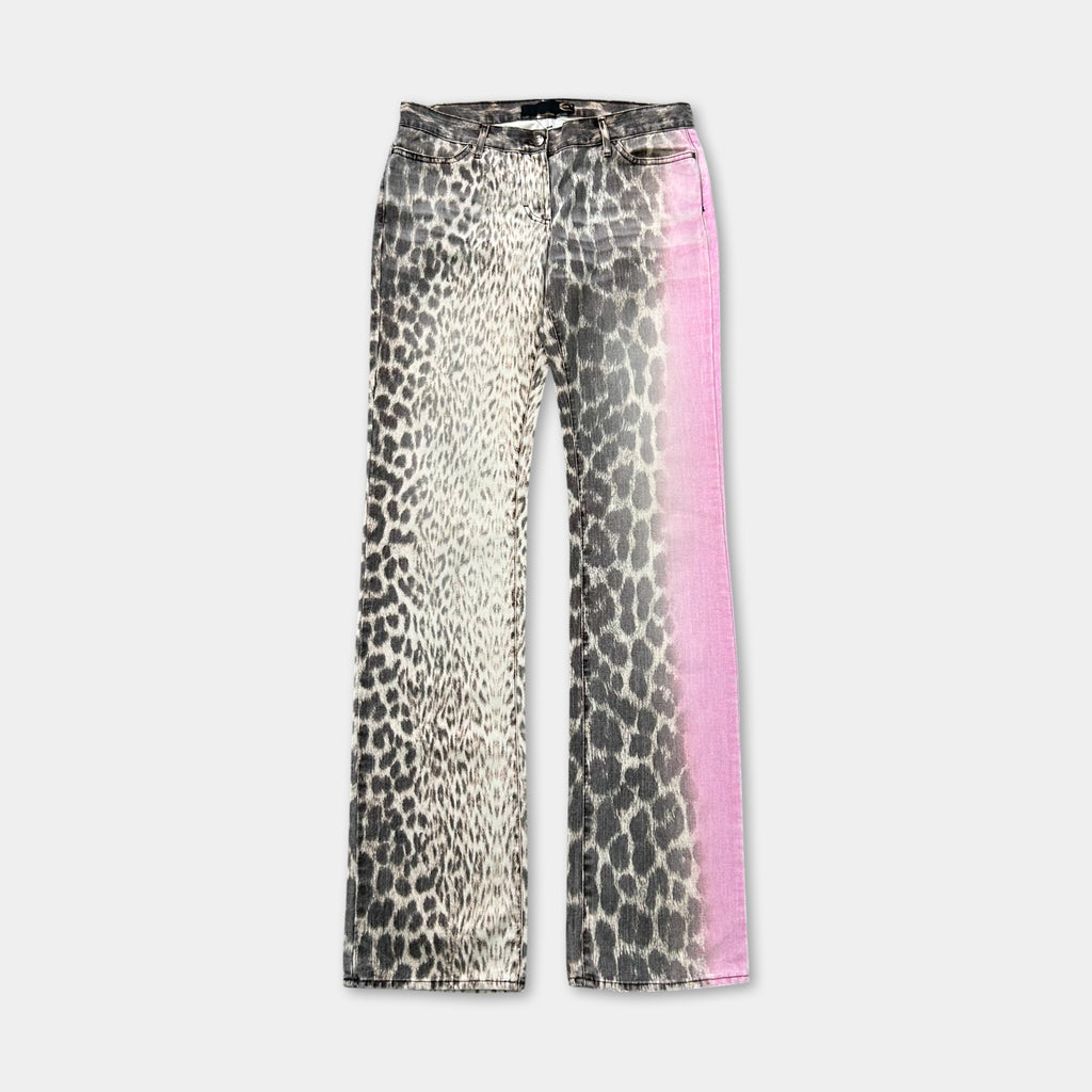 Just Cavalli 2000s Leopard Pink Stripe Pants