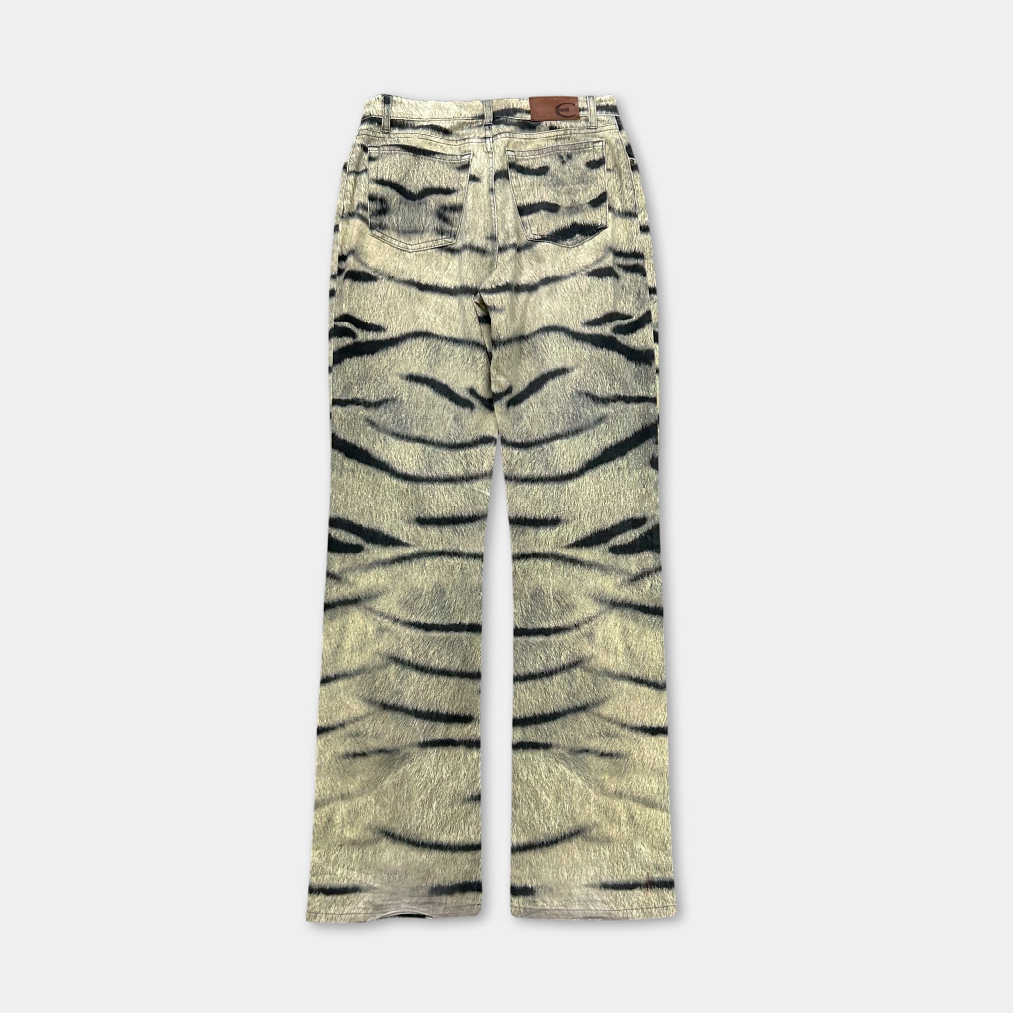 Just Cavalli 2000s Tiger Print Flared Pants