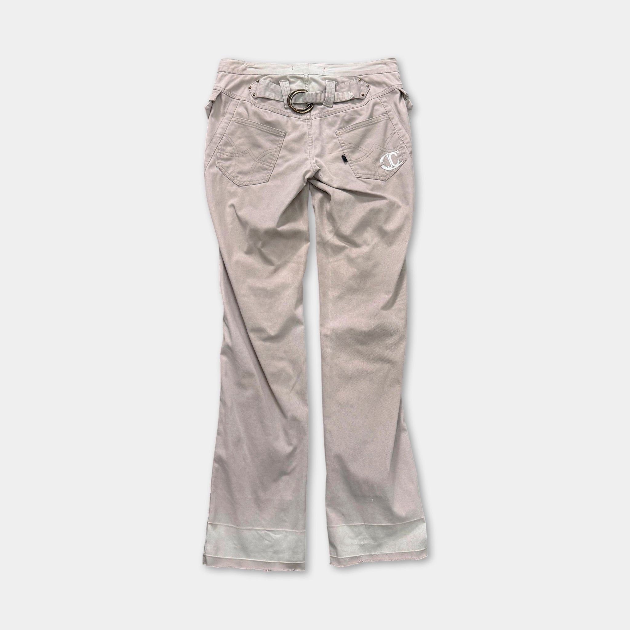 Just Cavalli 2000's Beige Utility Flared Pants