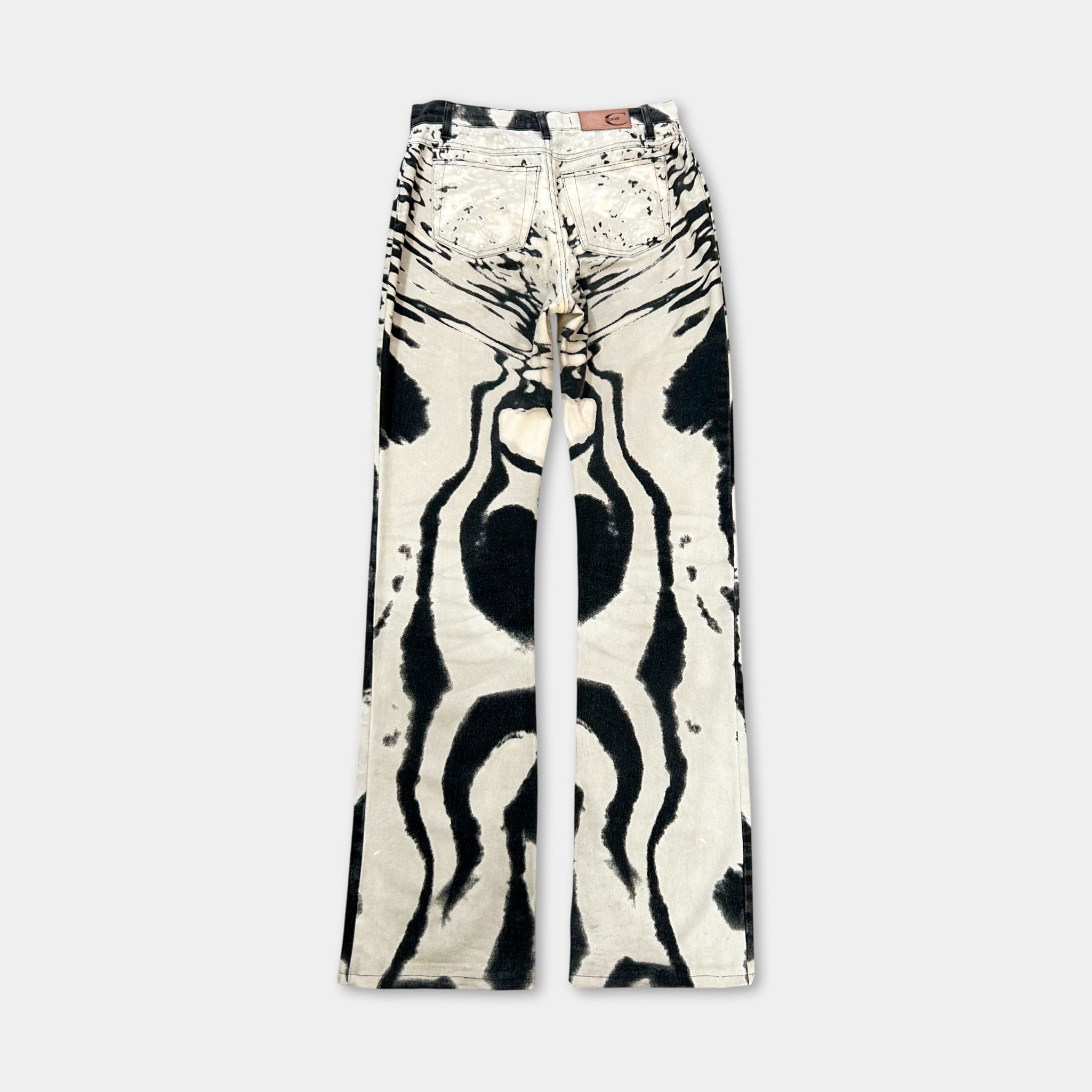 Just Cavalli 2000s White and Black Zebra Print Pants