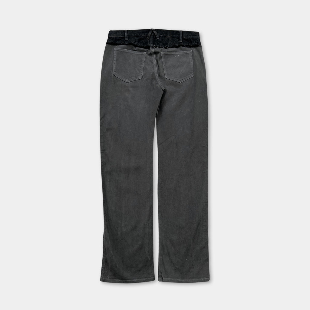 Roberto Cavalli Class Hybrid Black and Grey Denim Pants