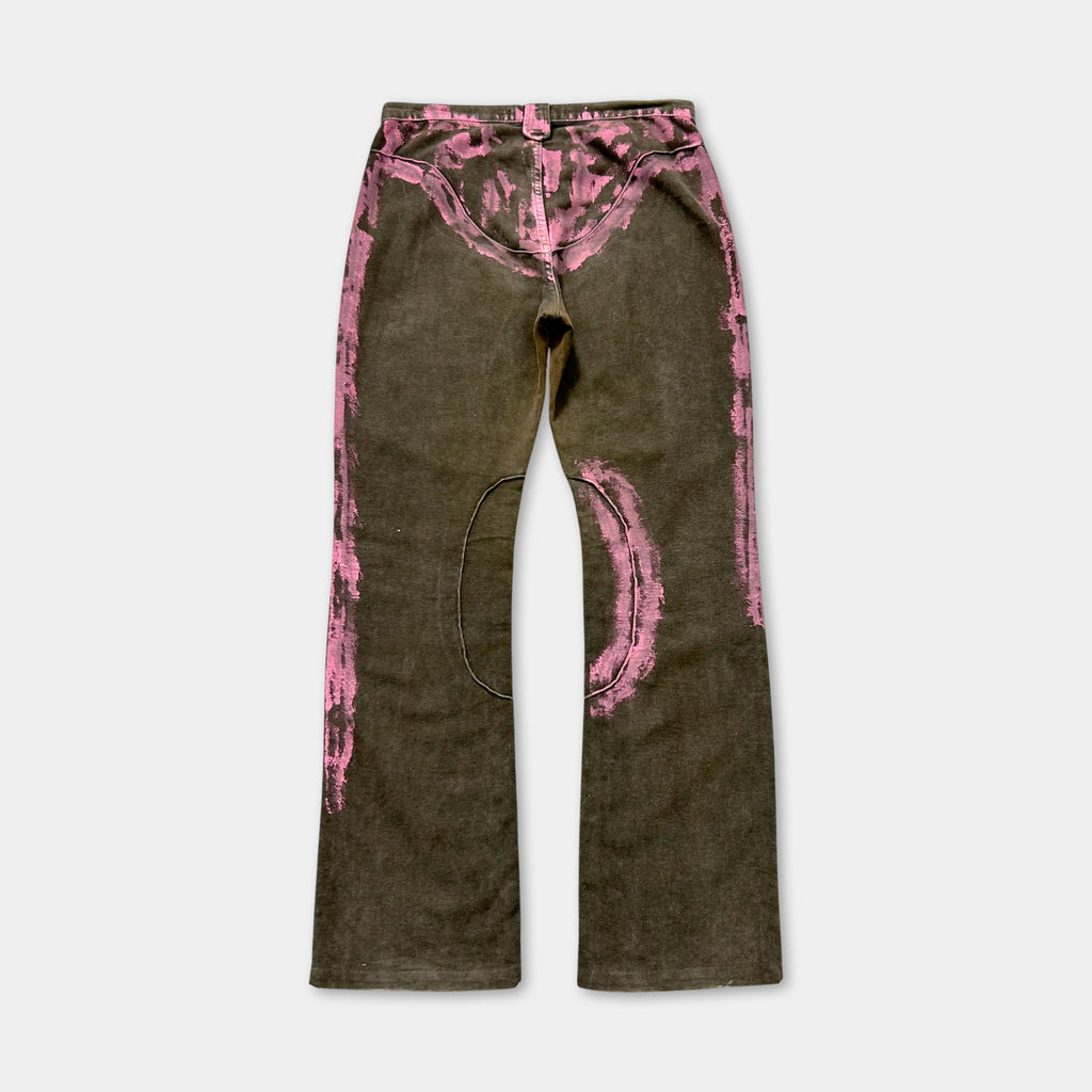 Just Cavalli 2000's Paint Splatter Brown Pants
