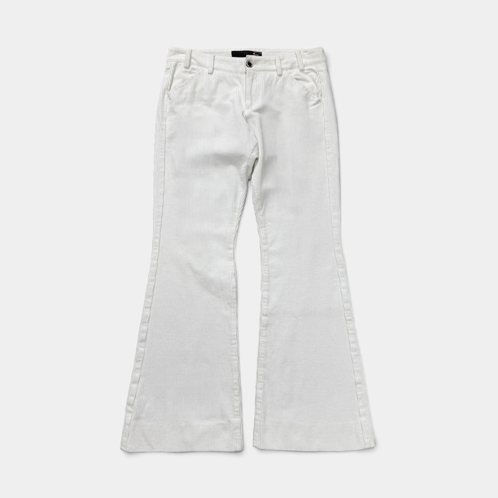 Just Cavalli 2000s Flared White Corduroy Pants