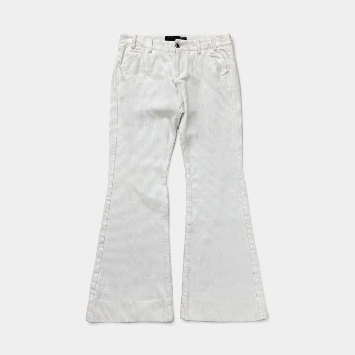 Just Cavalli 2000s Flared White Corduroy Pants