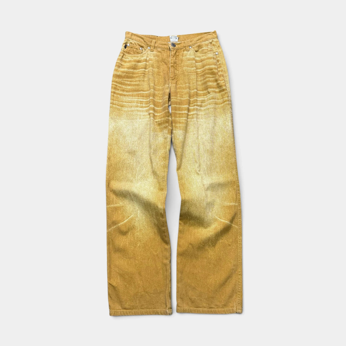 Cavalli Jeans Yellow Trompe L'oeil Denim Jeans
