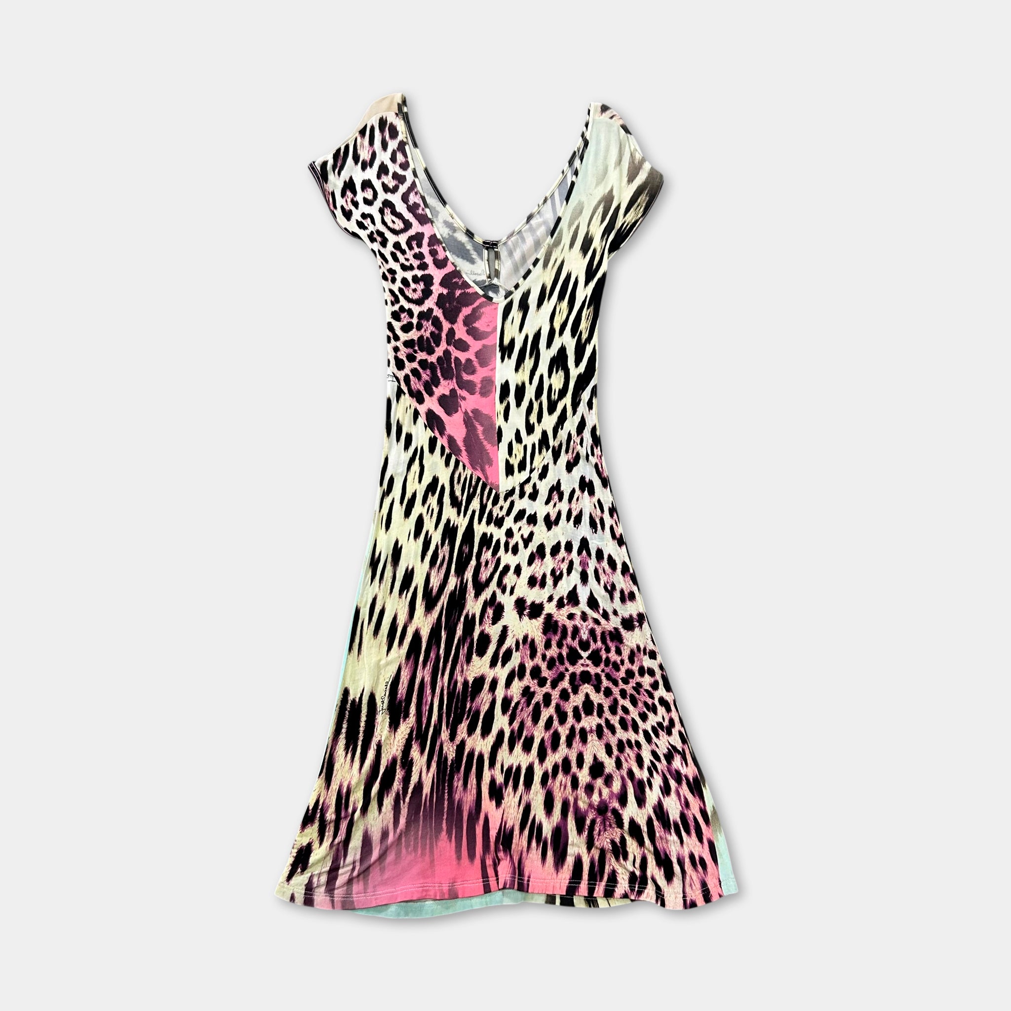 Just Cavalli 2005 Mixed Leopard Print Dress