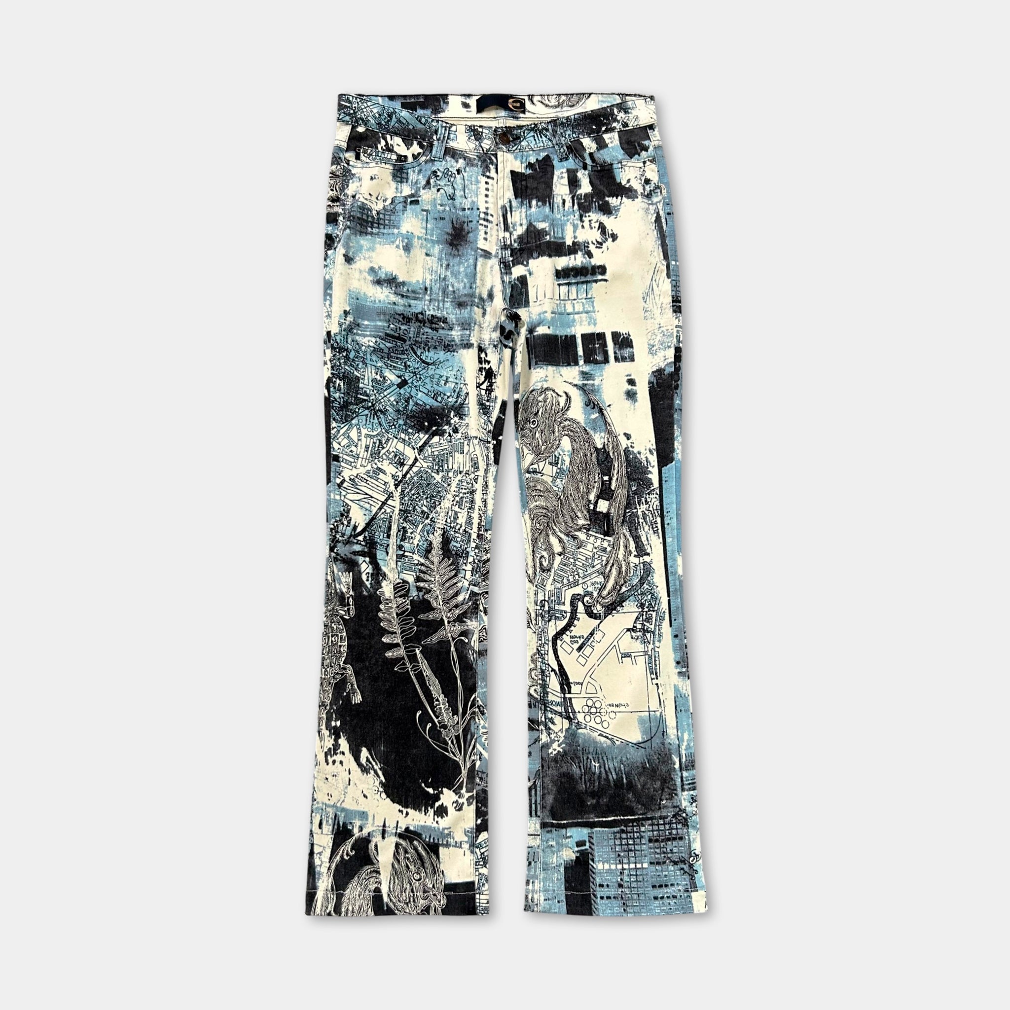 Just Cavalli City Print Flared Pants