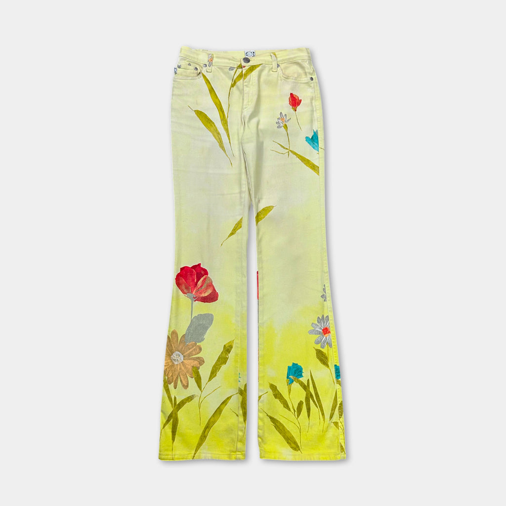 2000's Cavalli Jeans Floral Flared Pants